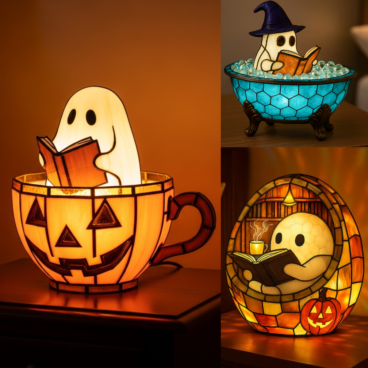 👻Cute Ghost Reading Book Lamp