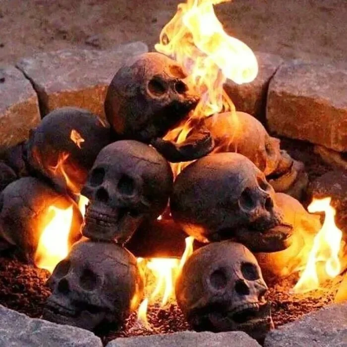 Ceramic Fireproof Fire Pit Skullš š2024 Halloween Hot Saleš„