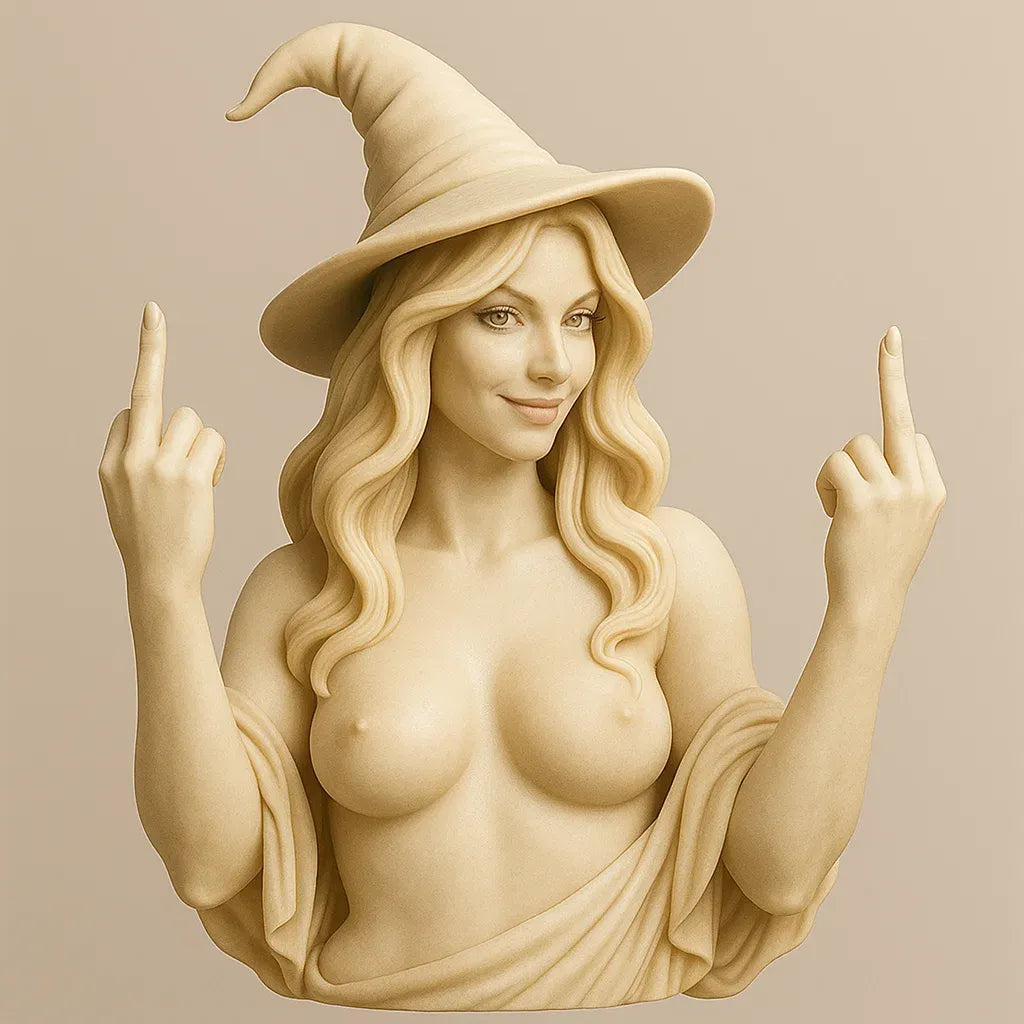 Middle Finger Witch Statue Salute 2025