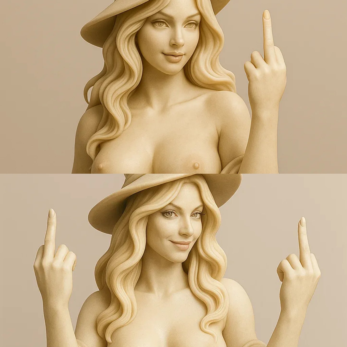 Middle Finger Witch Statue Salute 2025