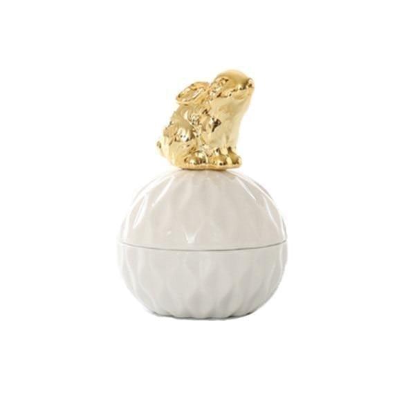 White and Gold Porcelain Jewelry Box