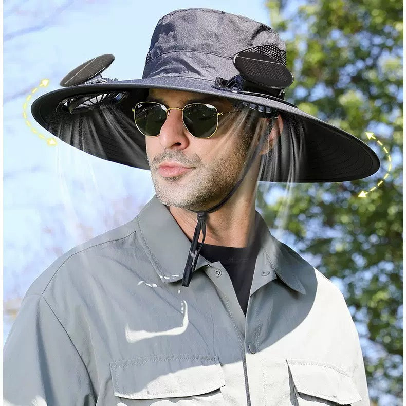 🏆 50K+ SOLD! – Almost Gone-⚡2025 New Ultralight Solar Fan Sun Hat – Lighter Than a Baseball!⚾