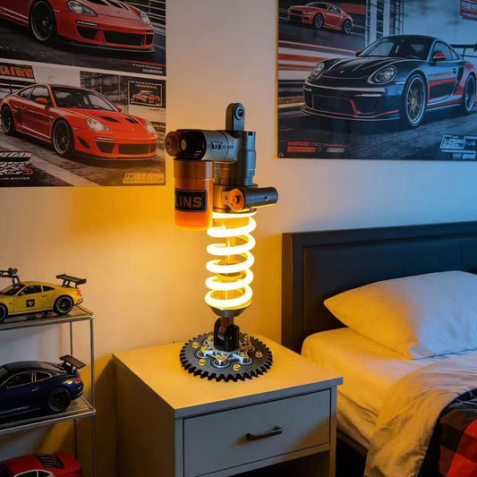 🎁Flash Sale🔥 Inspired Suspension Shock Absorber Lamp - Adjustable LED Light for Gamers & Car Enthusiasts