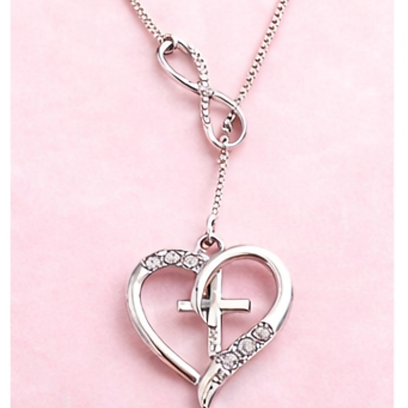 Forever Hearts Cross Necklace
