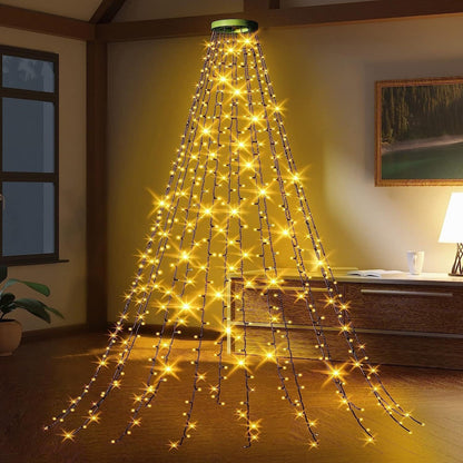 🎄Holiday Pre-Sale🔥Waterproof Christmas Tree Waterfall Lights with Ring