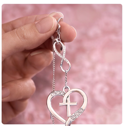Forever Hearts Cross Necklace