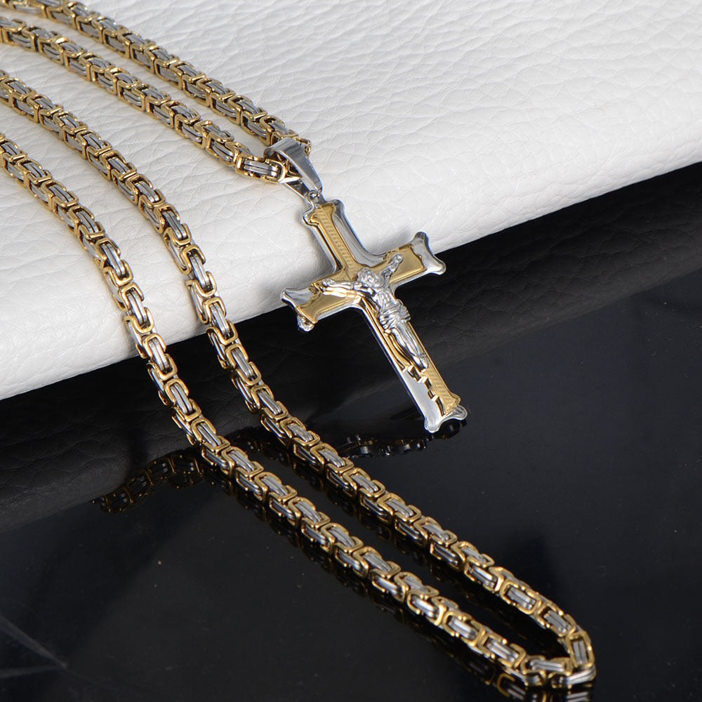 Grace 2026 - Double-Toned Jesus Cross Pendant Necklace