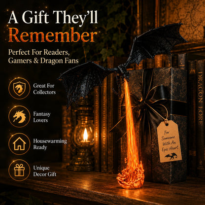 Light-Up Dragon Fire Bookshelf Lamp
