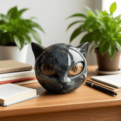 🔥LAST DAY 50% OFF🐈‍⬛Stately Residence Accent & Refined Present Masterpiece - Opulent Black Cat Sculpture