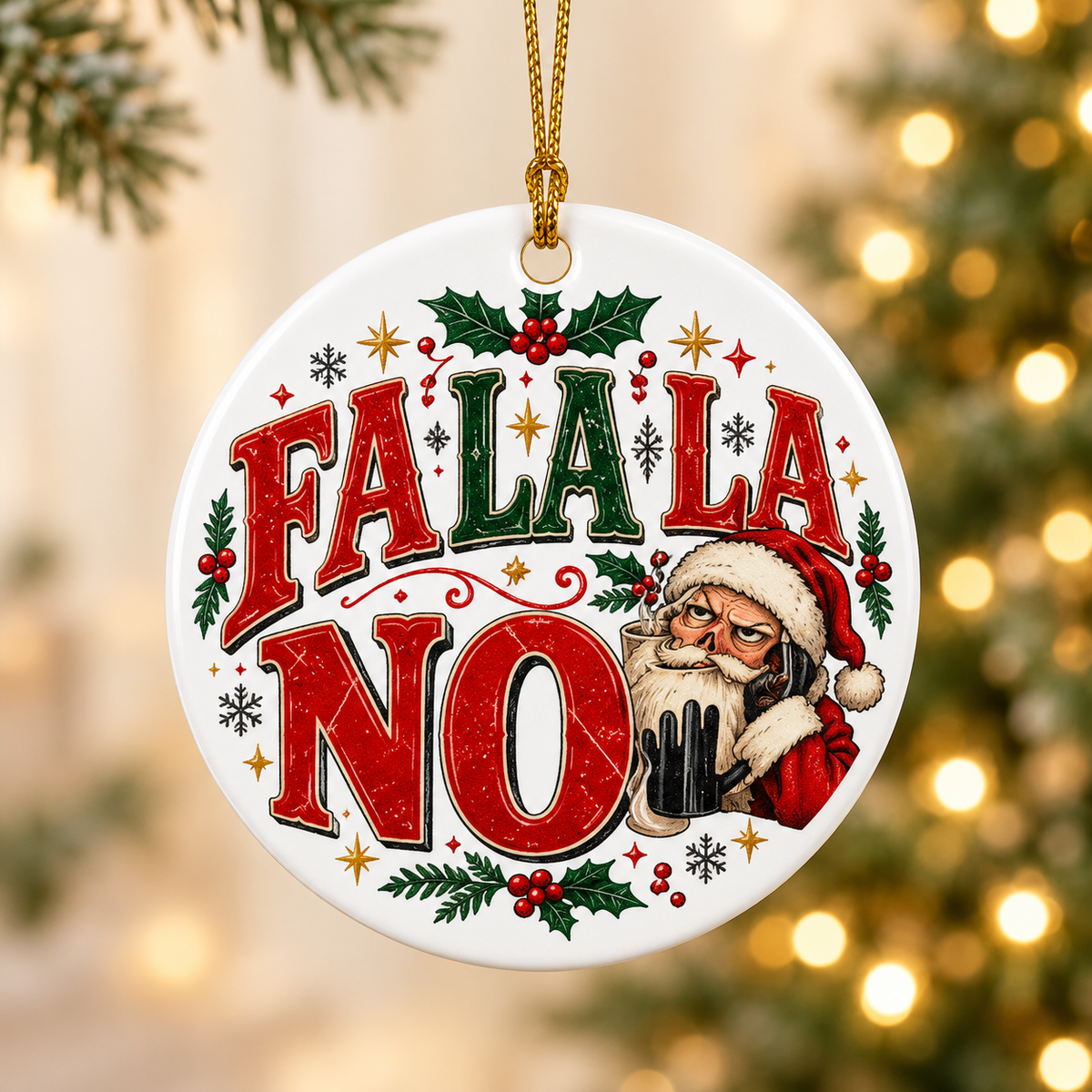 😜✨ Sassy Funny Adult Christmas Ceramic Ornament