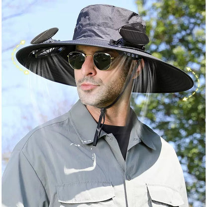 🏆 50K+ SOLD! – Almost Gone-⚡2025 New Ultralight Solar Fan Sun Hat – Lighter Than a Baseball!⚾