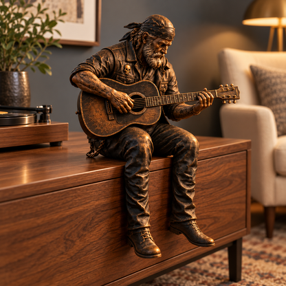 Old Biker Soul Shelf Sitter Collection – Rustic Motorcycle Rider Figurines for Men
