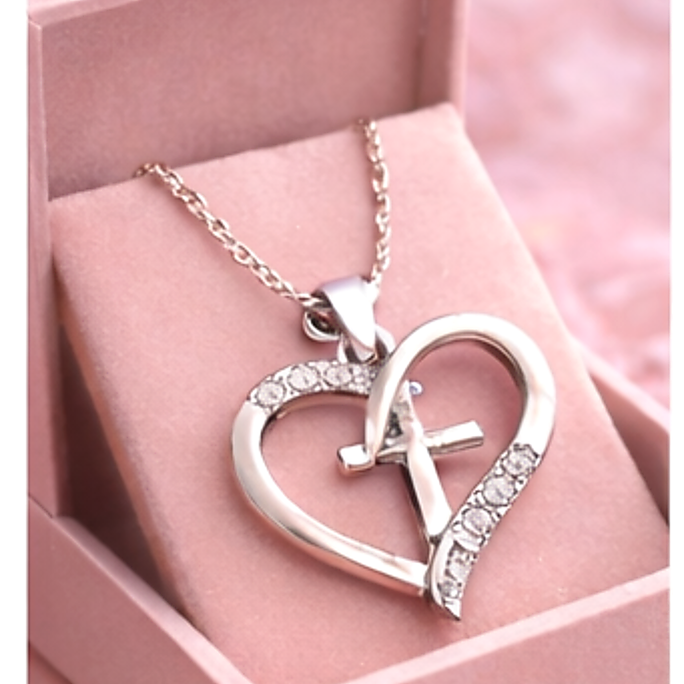 Forever Hearts Cross Necklace
