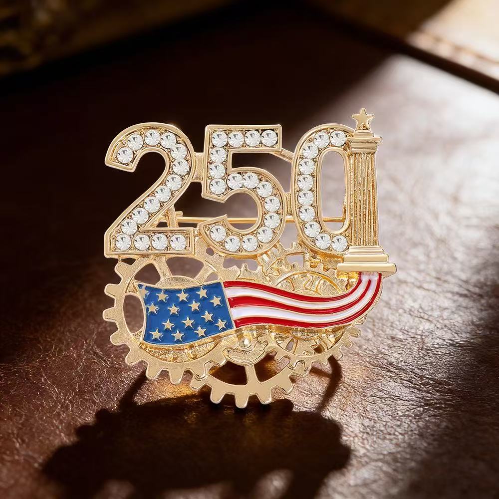 US 250th Anniversary Enamel Brooch Pin