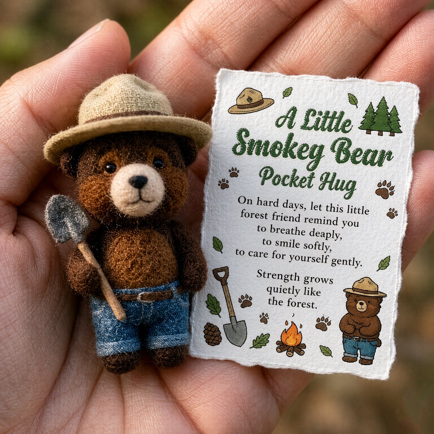 Smokey Bear Felt Pocket Hug Set