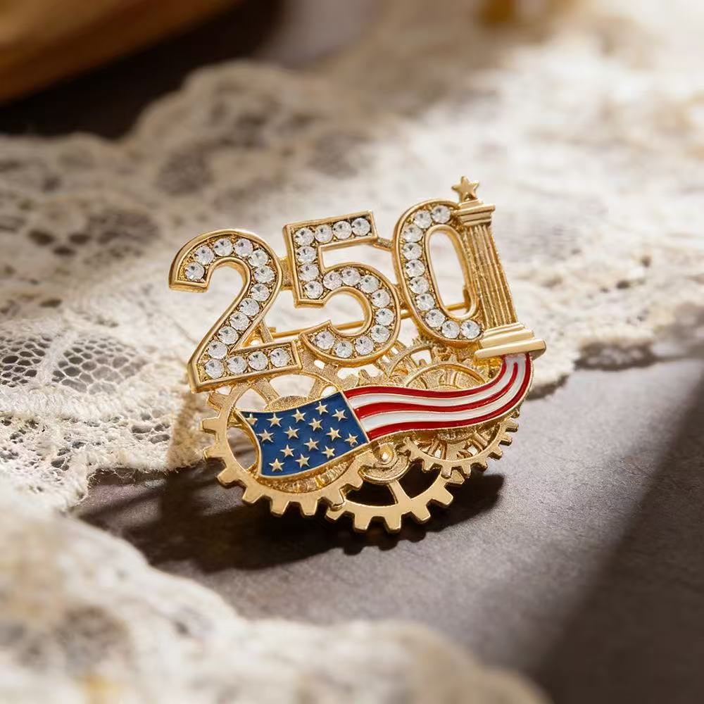 US 250th Anniversary Enamel Brooch Pin