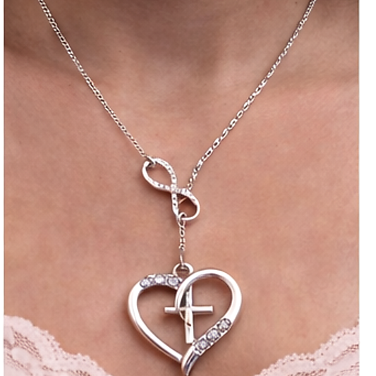 Forever Hearts Cross Necklace